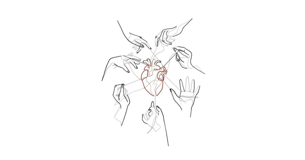 mani condivisione cuore